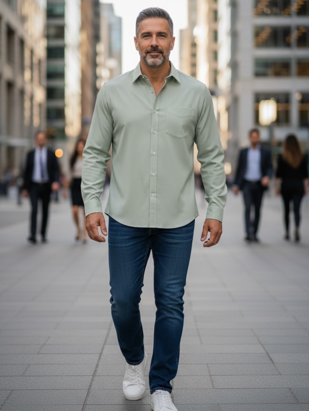 Harold's Light Sage Green‎ Long-Sleeve Button-Down Shirt